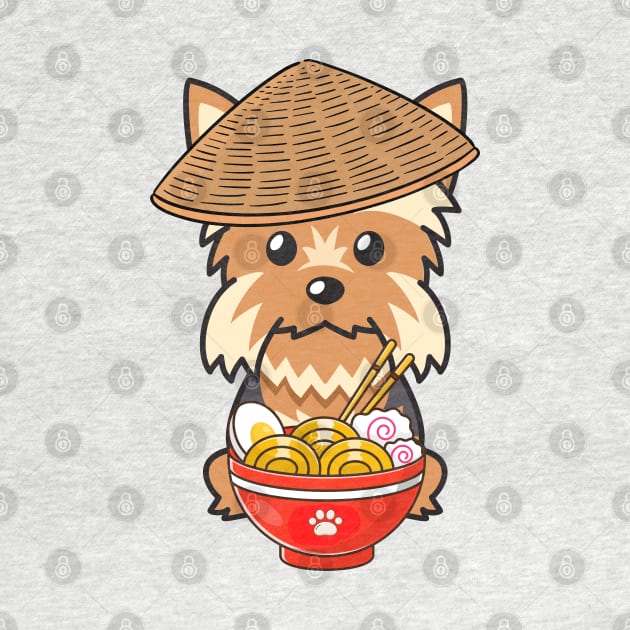 Yorkshire Terrier Eating Noodles by Pet Station